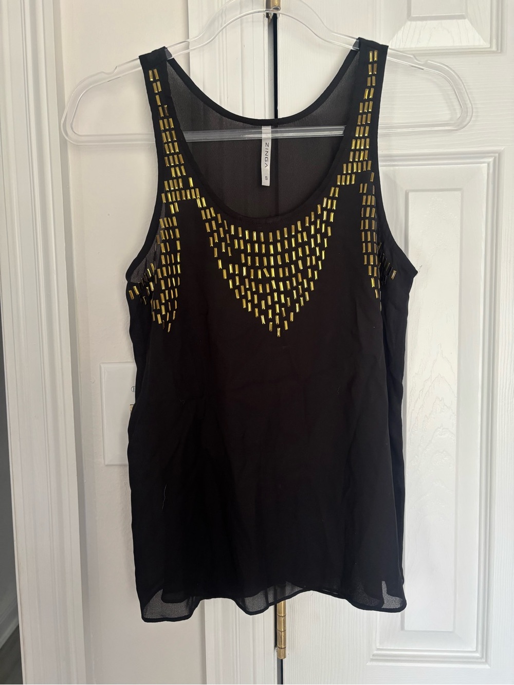 Black and Gold Sheer Tank Top